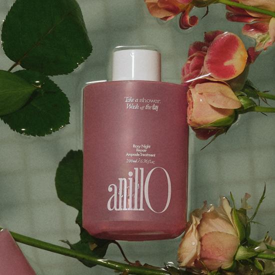 Anillo Rosy Night Repair Ampoule Treatment 200ml - K-Beauty hair care product designed for hair treatment and mask application.