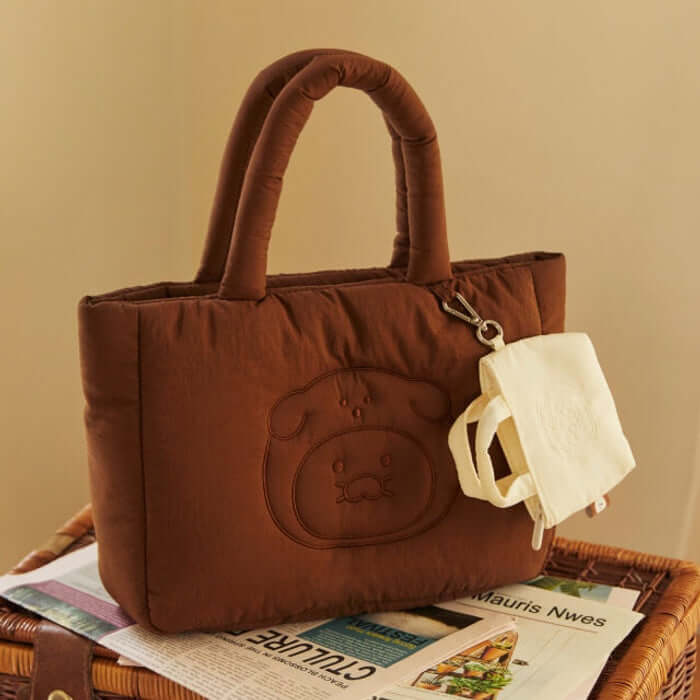 Fluffy Friends Padded Tote Bag - Chunsik by Kakao Friends - Available at allkpopmag. Price: $52.91.