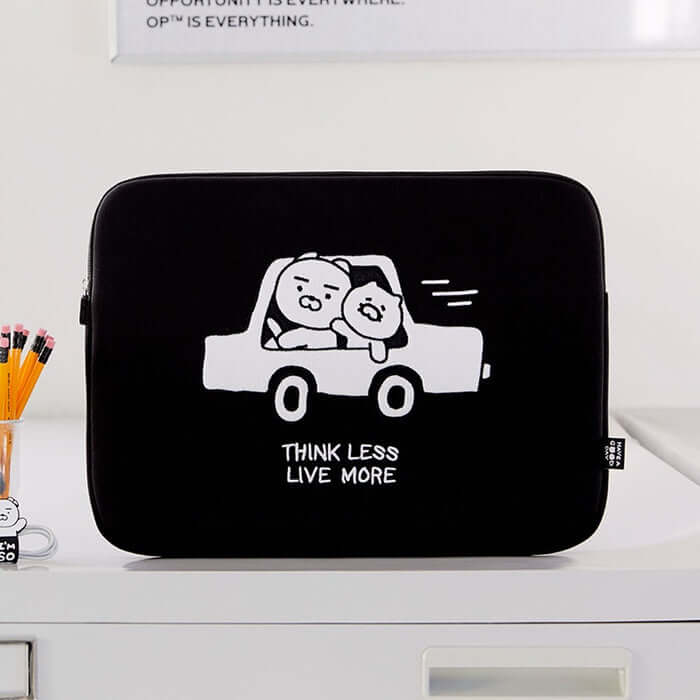 Black & White Laptop Pouch (17 Inch) - La & Chun by Kakao Friends - Available at allkpopmag. Price: $49.38.