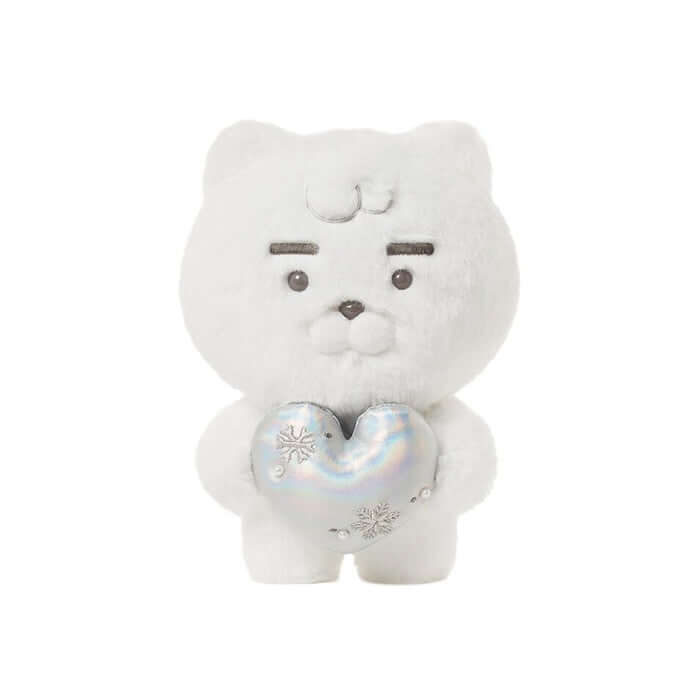 White Silver Snowflake Heart Plush Toy - Little Lion by Kakao Friends - Available at allkpopmag. Price: $22.34.