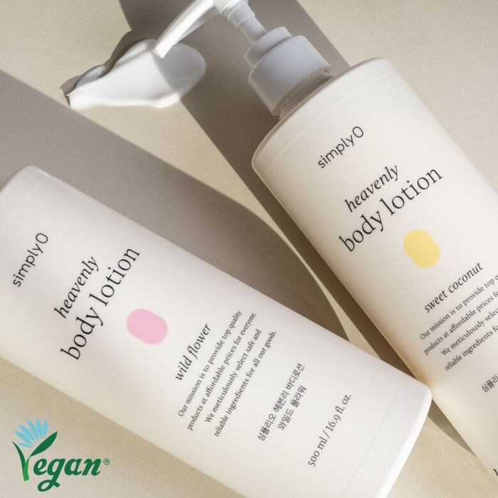 Non-Sticky Heavenly Vegan Body Lotion 500ml - 2 Types by Simplyo - Available at allkpopmag. Price: $18.11.