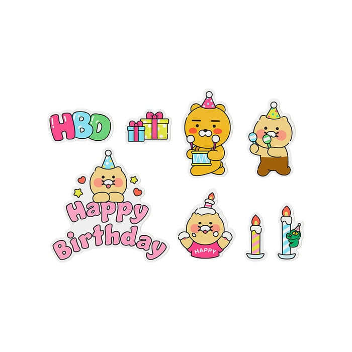 Bling Party HBD Deco Stickers 14P - La & Chun by Kakao Friends - Available at allkpopmag. Price: $8.23.