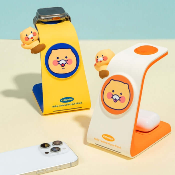 Kakao Friends Hi-Chun-Sik 3-in-1 MagSafe Wireless Charger (Apple Watch) by Kakao Friends Tech Products - Available at allkpopmag. Price: $69.37.