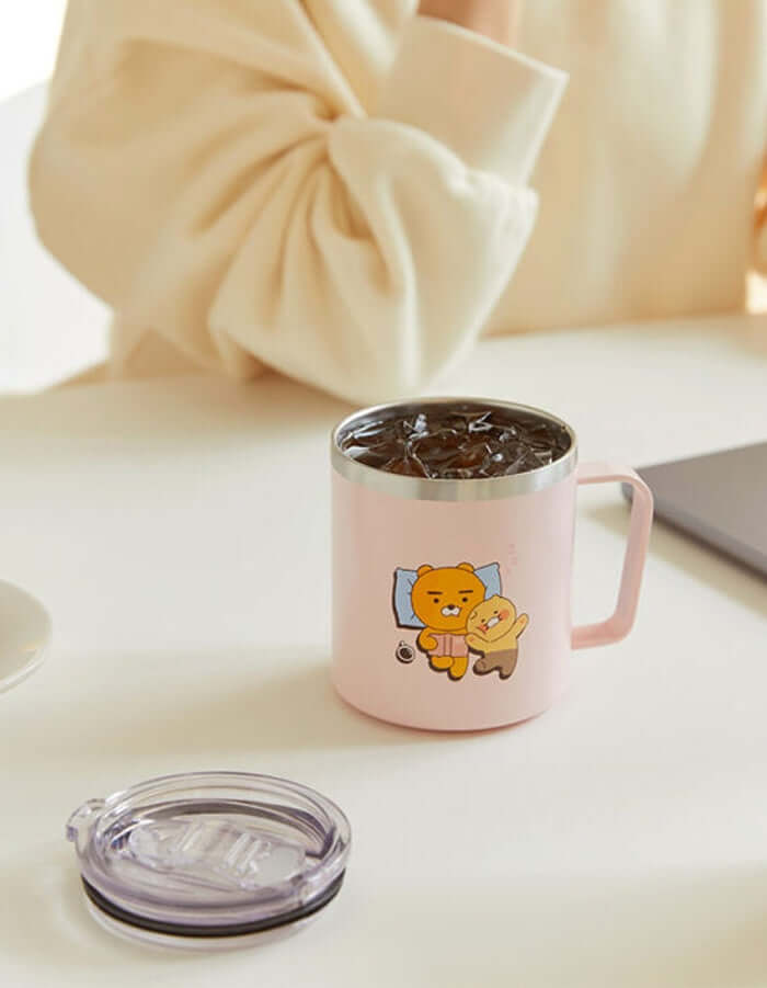 Stainless Steel Mug - Lazy Lion & Chunsik by Kakao Friends - Available at allkpopmag. Price: $37.62.