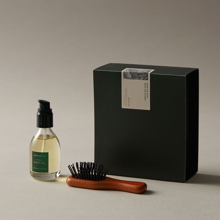 Gift Set: Shine Coating Ritual Hair Oil & Brush Duo by Aromatica - Available at allkpopmag. Price: $29.39.