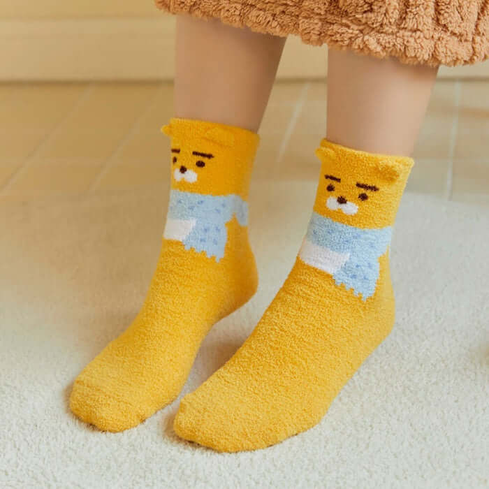 Cabin in the Forest Sleep Socks - Lion Design by Kakao Friends - Available at allkpopmag. Price: $11.76.