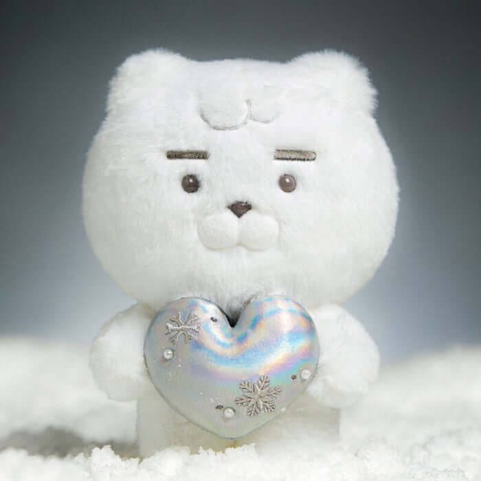 White Silver Snowflake Heart Plush Toy - Little Lion by Kakao Friends - Available at allkpopmag. Price: $22.34.