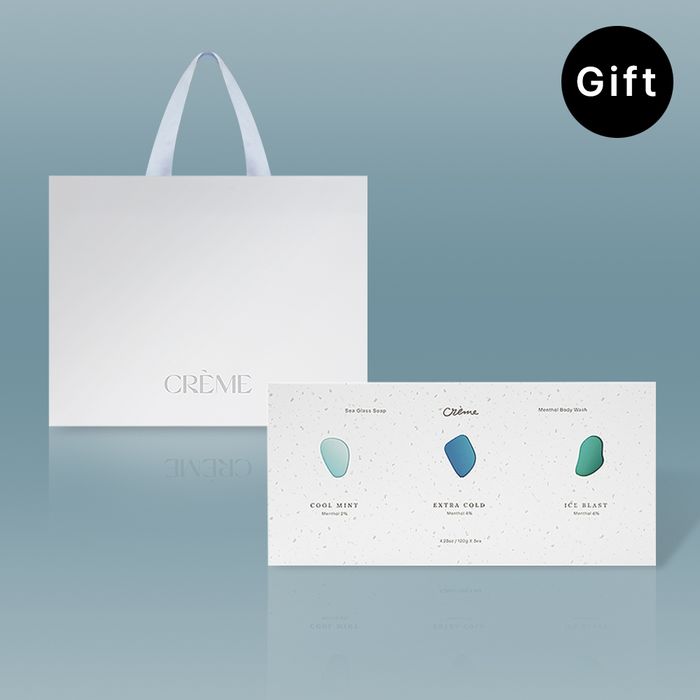 Chuseok Gift Set - 3 Sea Glass Soaps with Free Shopping Bag & Net by Cream - Available at allkpopmag. Price: $39.98.