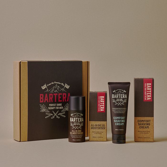 Comfort Shaving Cream + All-in-One Gel Moisturizer Set by Bartera - Available at allkpopmag. Price: $63.80.