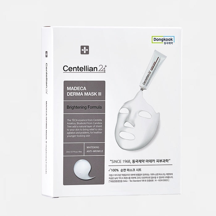Madeca Derma Mask 3 Brightening Formula 23ml (10 Sheets) by Centellian24 - Available at allkpopmag. Price: $15.17.