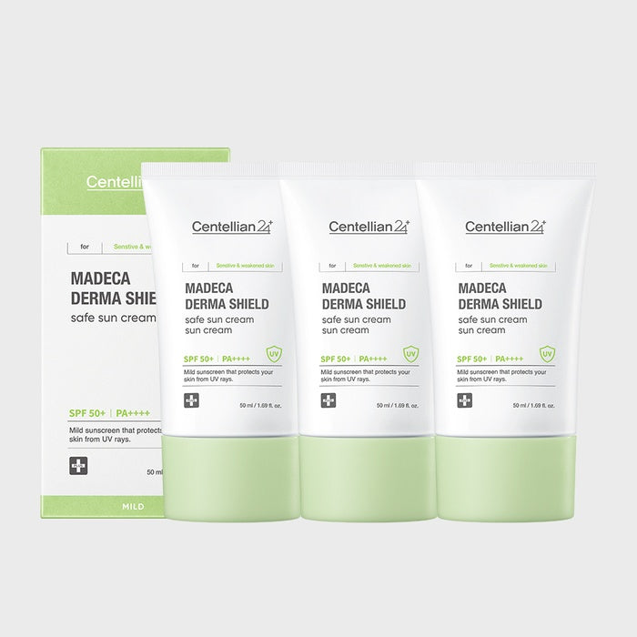 Centellian24 Madeca Derma Shield Safe Sunscreen 50ml (SPF50+) 3-Pack by Centellian24 - Available at allkpopmag. Price: $81.13.