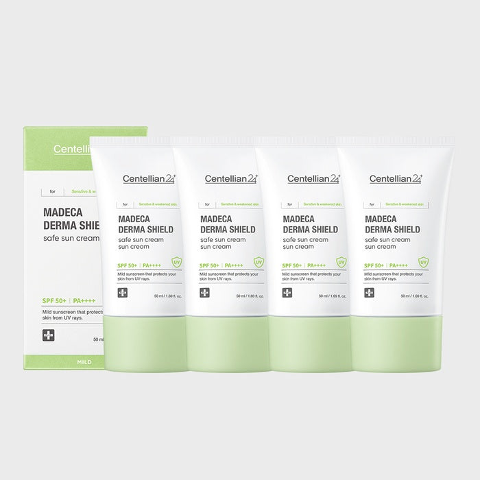 Centellian24 Madeca Derma Shield Safe Sunscreen 50ml (SPF50+) 4-Pack by Centellian24 - Available at allkpopmag. Price: $108.17.