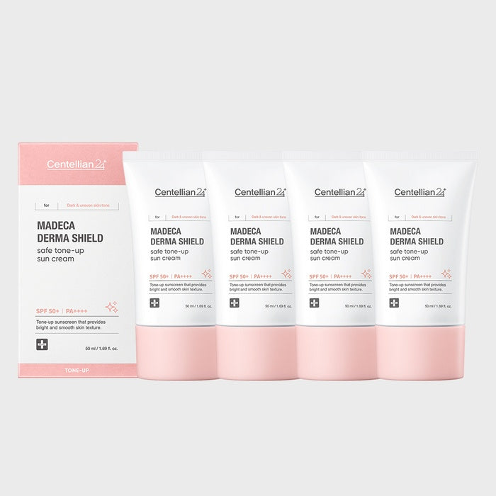 Centellian24 Madeca Derma Shield Safe Tone-Up Sunscreen 50ml (SPF50+) 4-Pack by Centellian24 - Available at allkpopmag. Price: $108.17.