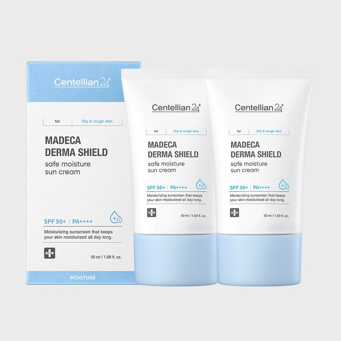 Centellian24 Madeca Derma Shield Safe Moisture Sunscreen 50ml (SPF50+) 2-Pack by Centellian24 - Available at allkpopmag. Price: $37.62.