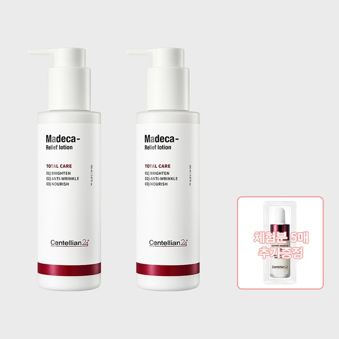Madeca Relief Lotion 150ml x 2 + 1ml Sample Pack of 5 by Centellian24 - Available at allkpopmag. Price: $49.27.