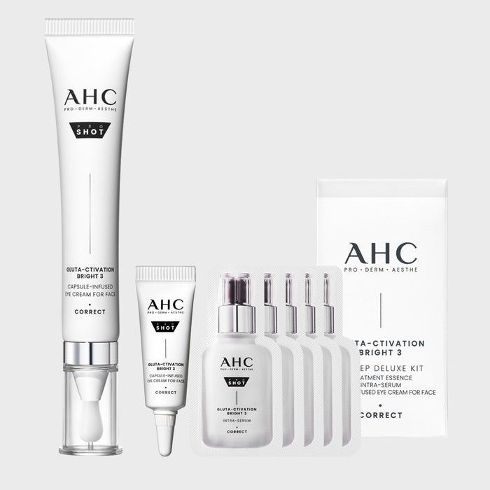 ProShot Glutathione Activation Bright3 Eye Cream 30ml + Trial Kit by AHC - Available at allkpopmag. Price: $29.98.
