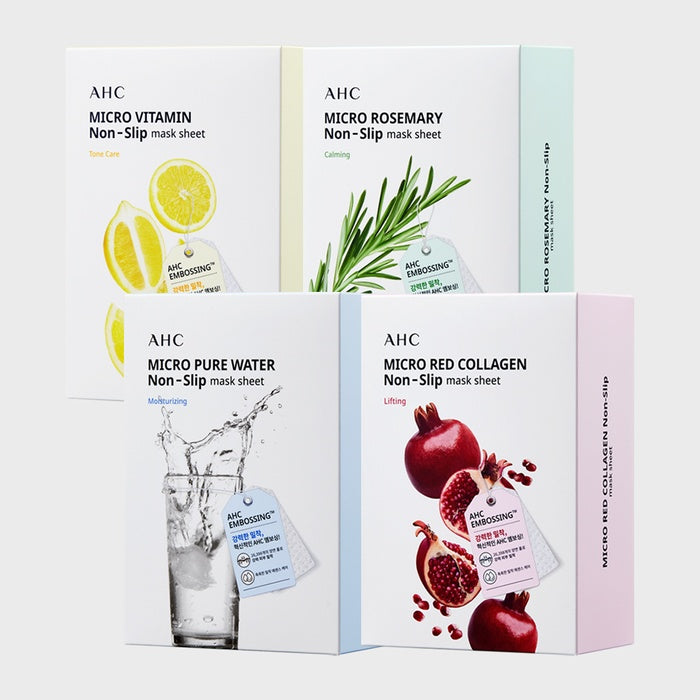 Micro Adhesive Mask x10 (Choose 1: Pure Water, Vitamin, Red Collagen, Rosemary) by AHC - Available at allkpopmag. Price: $17.64.