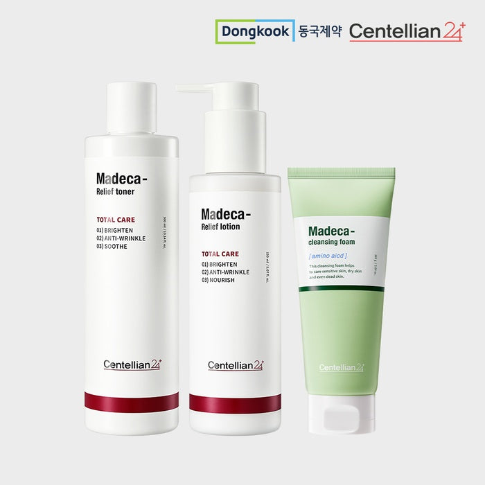 [SET] Madeca Relief Daily Care Set (Lotion + Toner + Cleansing Foam) by Centellian24 - Available at allkpopmag. Price: $85.83.