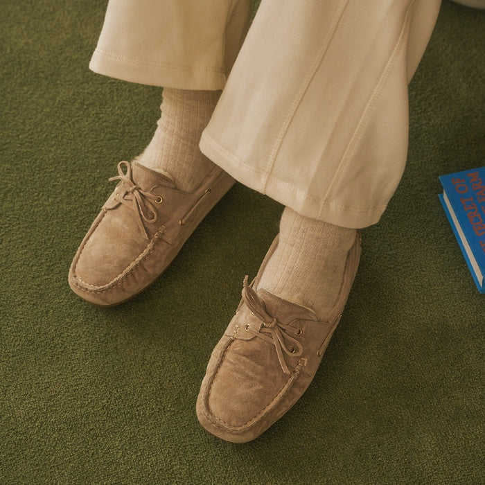 [Exclusive] Real Leather Sheepskin Suede Loafers WBFL41540 by Wittia - Available at allkpopmag. Price: $122.16.