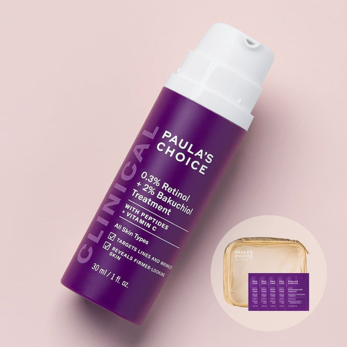 Holiday Pouch Gift: Clinical 0.3% Retinol + 2% Bakuchiol Treatment 30ml by Polar Choice - Available at allkpopmag. Price: $94.47.