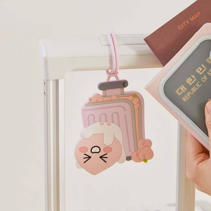 Peach Character Luggage Tag - Carry-On Accessory by Kakao Friends - Available at allkpopmag. Price: $18.81.