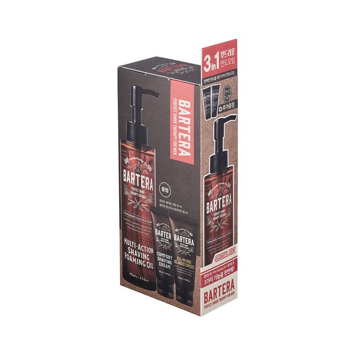 Multi-Action Shaving Foam Oil Gift Set by Bartera - Available at allkpopmag. Price: $28.43.