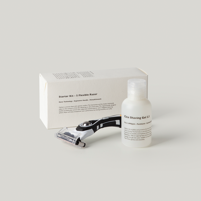 [Amazon No.1 Razor] Starter Kit (5-Blade Handle + 1 Cartridge + 50ml Gel) by Lazy Society - Available at allkpopmag. Price: $18.52.