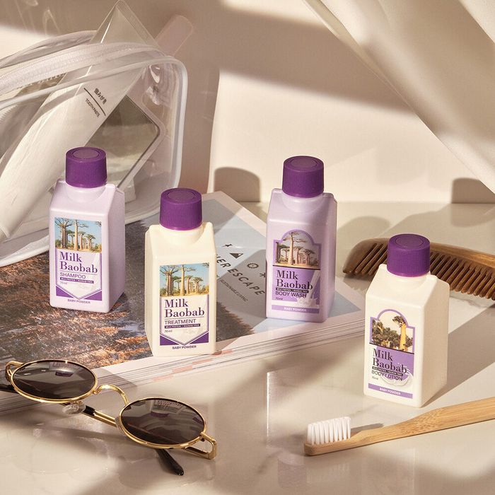 Travel Shampoo/Conditioner/Body Wash/Lotion Kit 70ml (Baby Powder) by Milk Baobab - Available at allkpopmag. Price: $29.86.