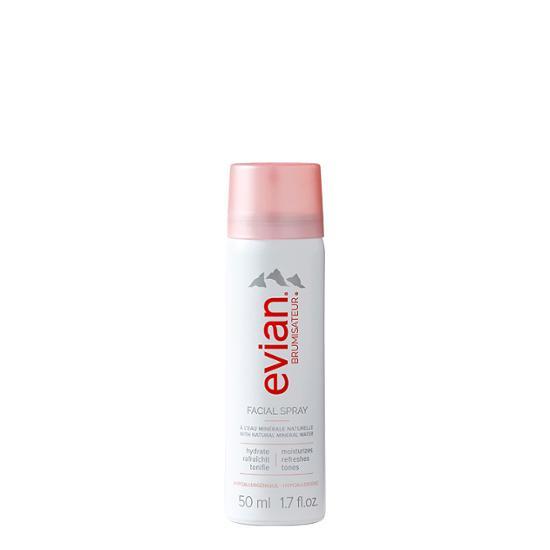 Evian Brumisateur Facial Mist 50ml - Refreshing skincare mist for hydration, ideal for K-Beauty enthusiasts.