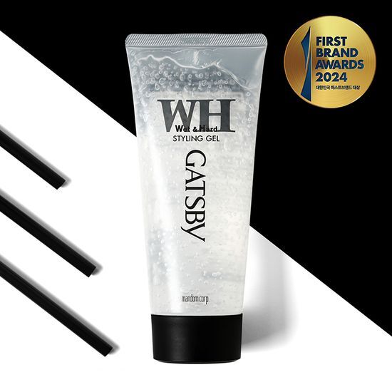 200g Gatsby Wet & Hard Gel for men's styling, perfect for achieving sleek and defined looks in K-Beauty fashion.
