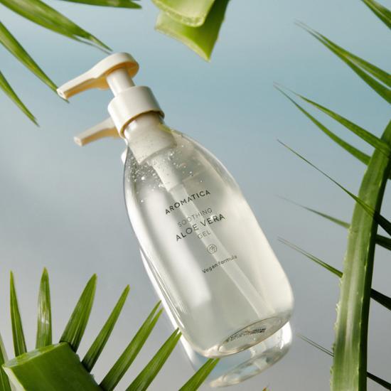 300ml Aromatica Soothing Aloe Vera Gel - K-Beauty Skincare for hydration and sun care.