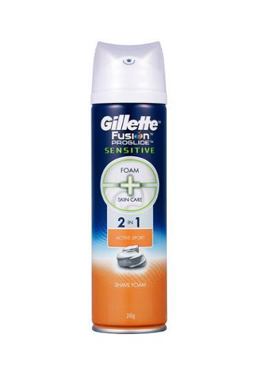 Gillette ProGlide Sensitive Foam 245g - Men's shaving foam designed for sensitive skin, offering a smooth and comfortable shave.