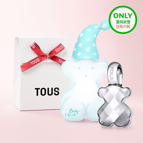 Baby Toss EDC 100ml fragrance set featuring a 100ml bottle and a 15ml silver edition, ideal for K-Beauty enthusiasts.
