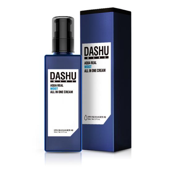 Product image of DASHU Men's Aqua Real Moist All-in-One Cream 153ml, a K-Beauty skincare moisturizer designed for hydration and nourishment.