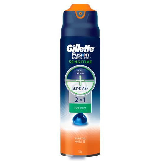 Gillette ProGlide Sensitive Gel 170g for men's grooming, ideal for a smooth shave, featuring a sleek design and labeled as a top shaving product.
