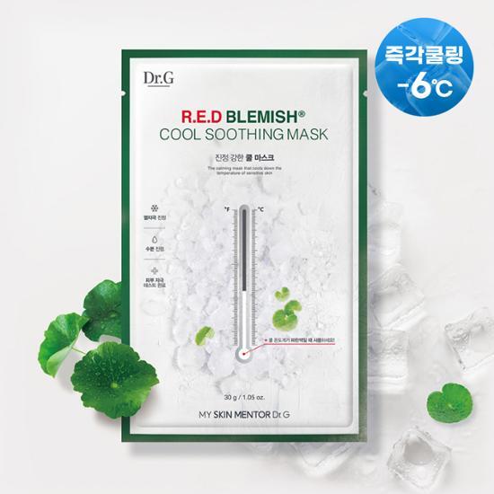 Dr.G Red Blemish Cool Soothing Mask 30g - K-Beauty skincare mask designed to calm and soothe blemish-prone skin.