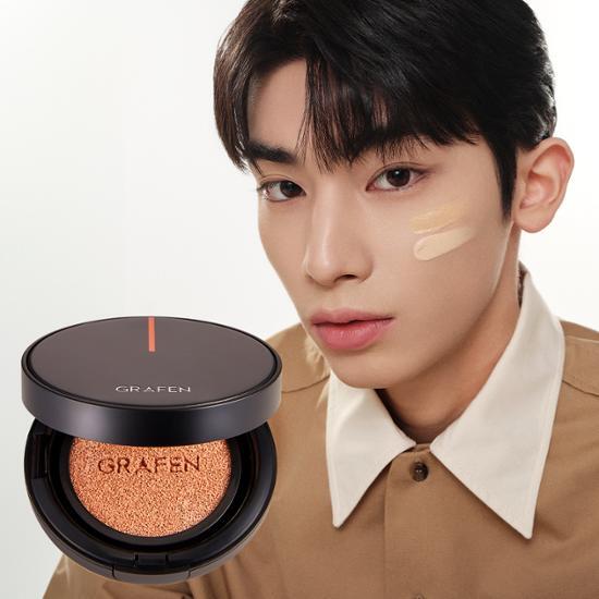 Alt text: Graphene Handsome Cover Cushion No. 1 - A stylish makeup cushion featuring advanced graphene technology for a flawless finish.