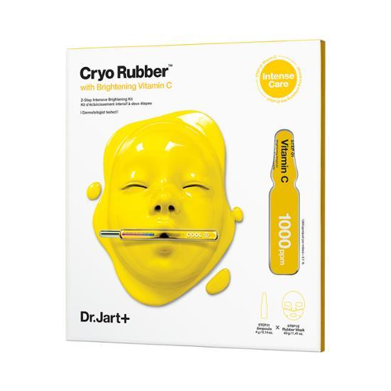 Dr. Jart+ Cryo Rubber Brightening Mask - K-Beauty skincare product in a single sheet packaging designed to brighten and enhance skin tone.