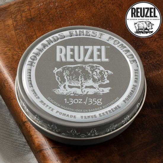 RiuGel Extreme Hold Pomade 1.3oz/35g for men's styling, featuring a sleek design and suitable for creating strong, long-lasting hairstyles.