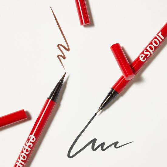 Espoir No-Makeup Brush Liner in Size 1, Intense Black - a sleek black eyeliner with a brush applicator for precise application.