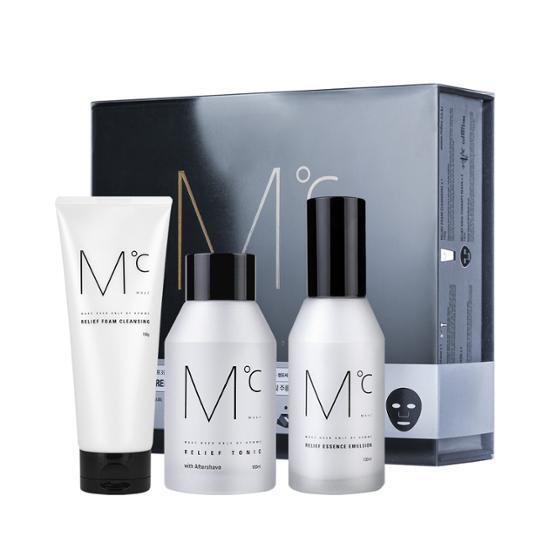 3-piece MDC Relief skincare set featuring K-Beauty moisturizers for enhanced skin hydration and care.