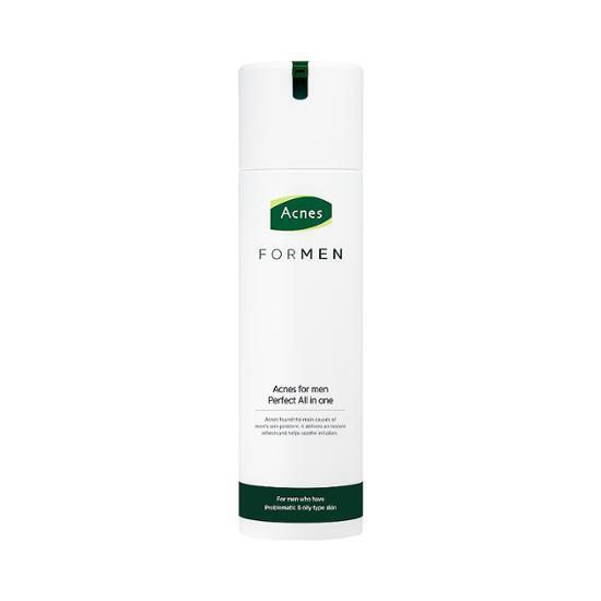Acnes for Men Perfect All-in-One 200ml skincare moisturizer designed for men's skin, featuring K-Beauty formulation for effective acne care.