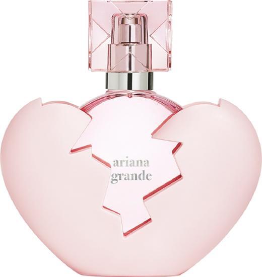 50ml bottle of Ariana Grande Thank U, Next Eau de Parfum, a floral and fruity fragrance for women, presented in a stylish design.