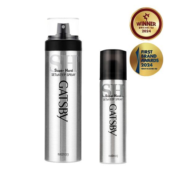 Main image of Gatsby Set & Keep Spray Brothers, featuring a 263ml styling spray and a 67ml bonus spray, designed for men's beauty and grooming.