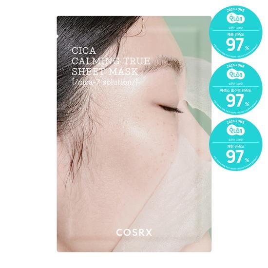 COSRX Pure Fit Cica Calming True Sheet Mask for soothing skincare, ideal for sensitive skin, featured in K-Beauty collection.