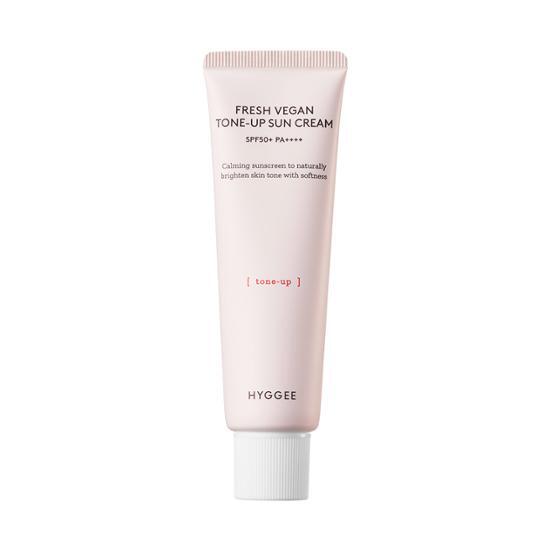 50ml Hygge Fresh Vegan Tone-Up Sunscreen bottle, a K-Beauty skincare product for sun care, designed to provide a fresh and radiant complexion.