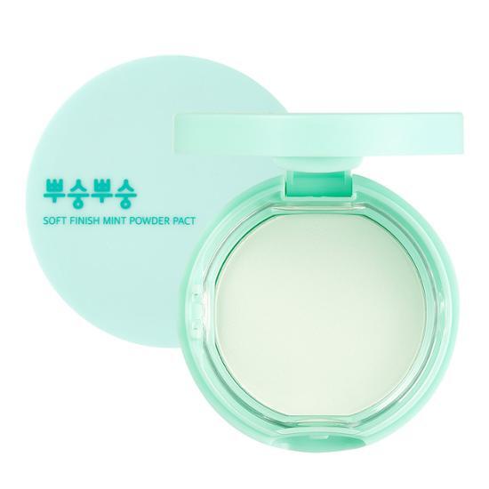 Mi Factory Puffing Mint Powder Pact 9g - lightweight, refreshing mint powder for a flawless finish, suitable for all skin types.