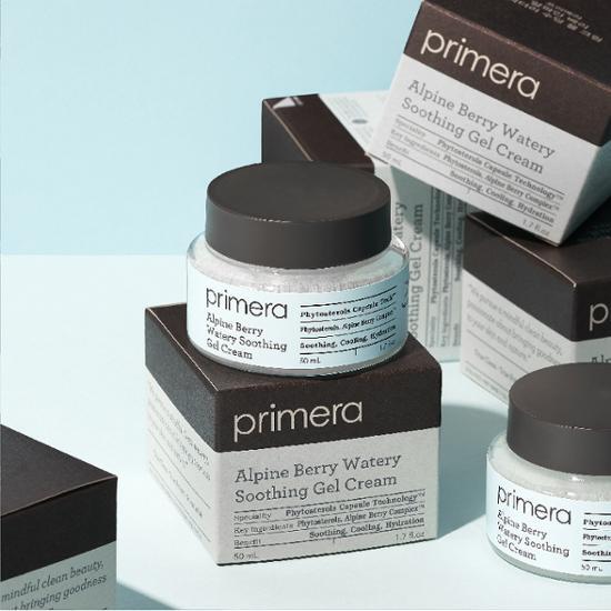Primera Alpine Berry Watery Soothing Gel Cream 50ml - Hydrating skincare moisturizer from K-Beauty, perfect for soothing and nourishing the skin.
