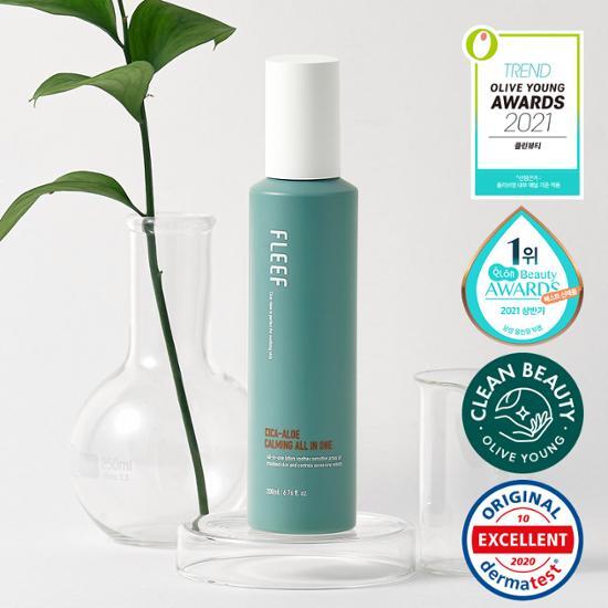 Plif Cica-Aloe Calming All-in-One Lotion 200ml for troubled skin, perfect for moisturizing and soothing, part of K-Beauty skincare line.