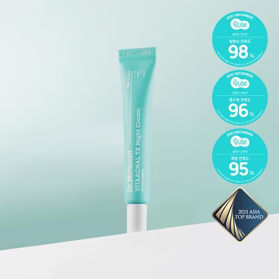 Dr. Different Vita Aknal TX Night Cream 20g - K-Beauty skincare moisturizer for acne-prone skin.